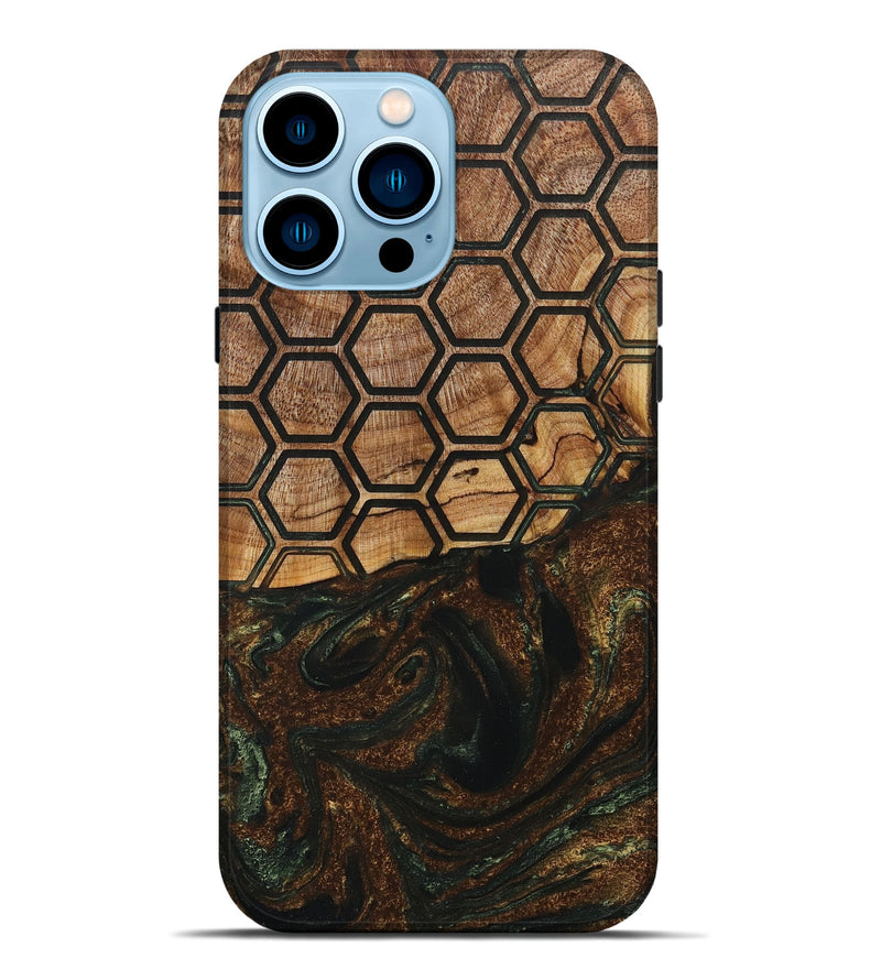 iPhone 14 Pro Max Wood+Resin Live Edge Phone Case - Aspen (Pattern, 715838)