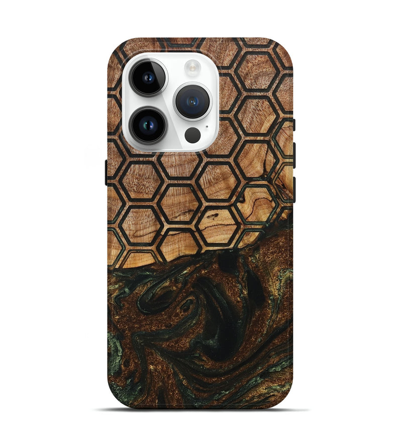 iPhone 15 Pro Wood+Resin Live Edge Phone Case - Aspen (Pattern, 715838)