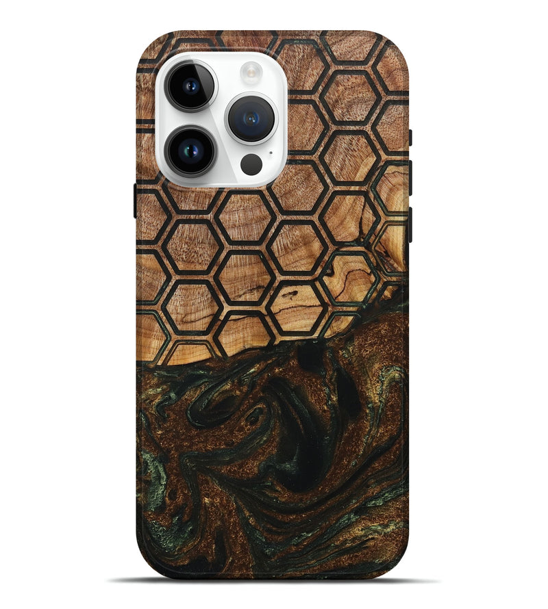 iPhone 15 Pro Max Wood+Resin Live Edge Phone Case - Aspen (Pattern, 715838)