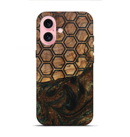 iPhone 16 Wood+Resin Live Edge Phone Case - Aspen (Pattern, 715838)