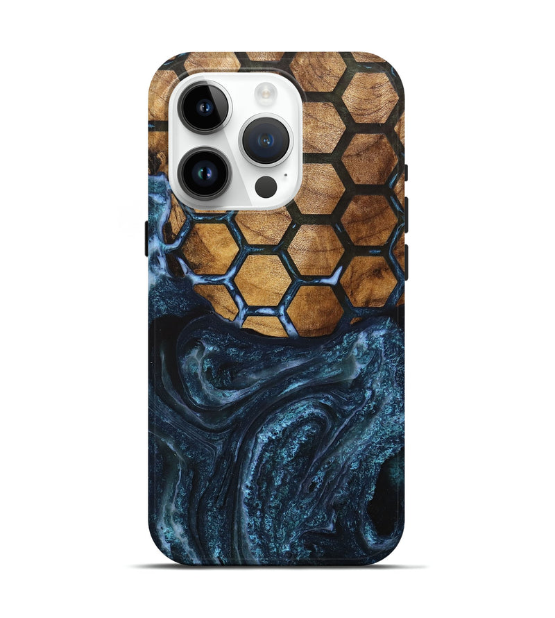 iPhone 15 Pro Wood+Resin Live Edge Phone Case - Crystal (Pattern, 715841)