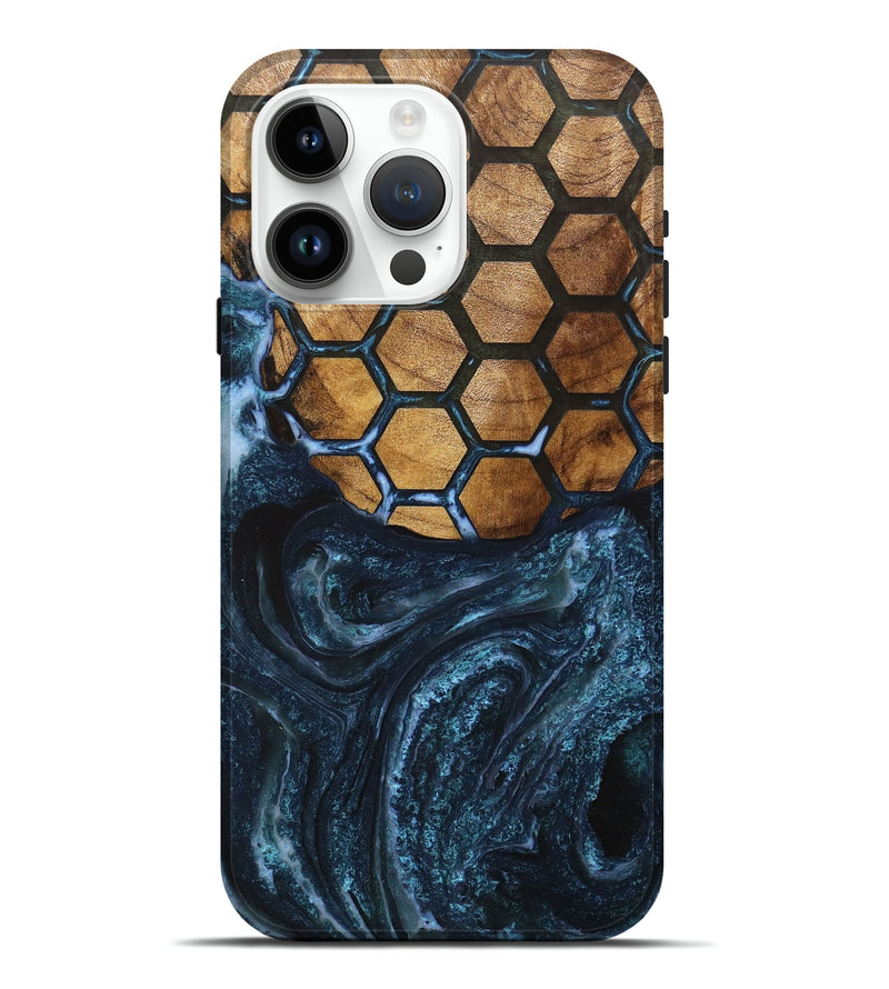 iPhone 15 Pro Max Wood+Resin Live Edge Phone Case - Crystal (Pattern, 715841)