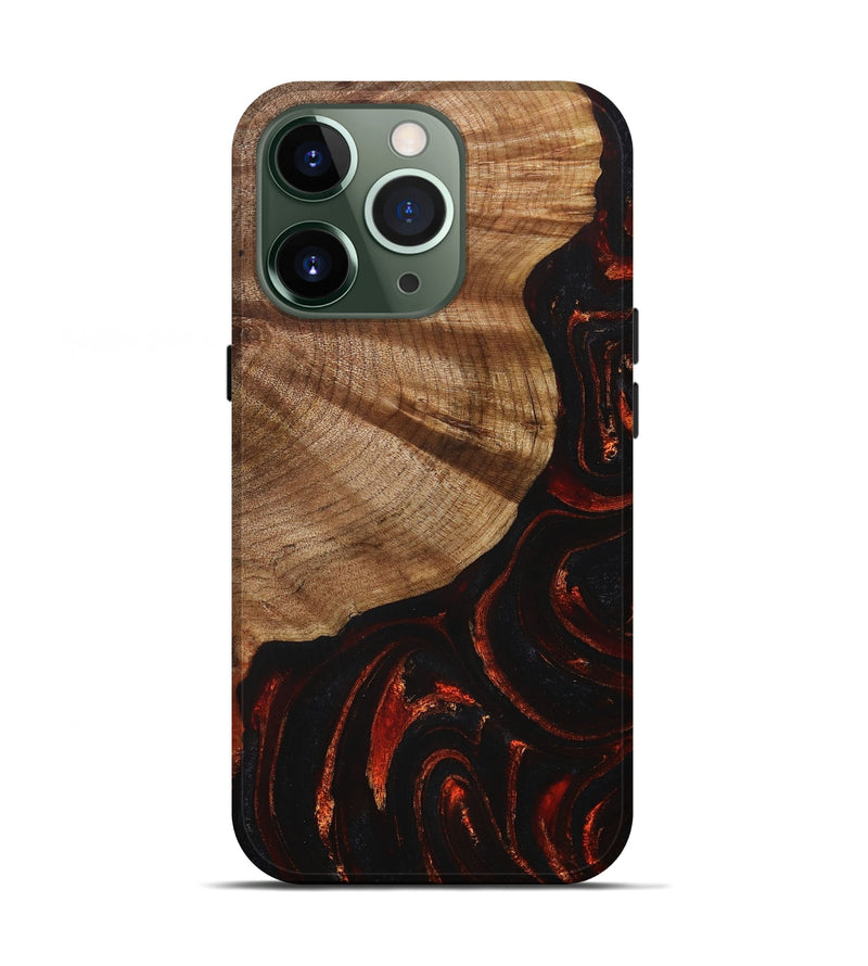 iPhone 13 Pro Wood+Resin Live Edge Phone Case - Colin (Red, 715851)