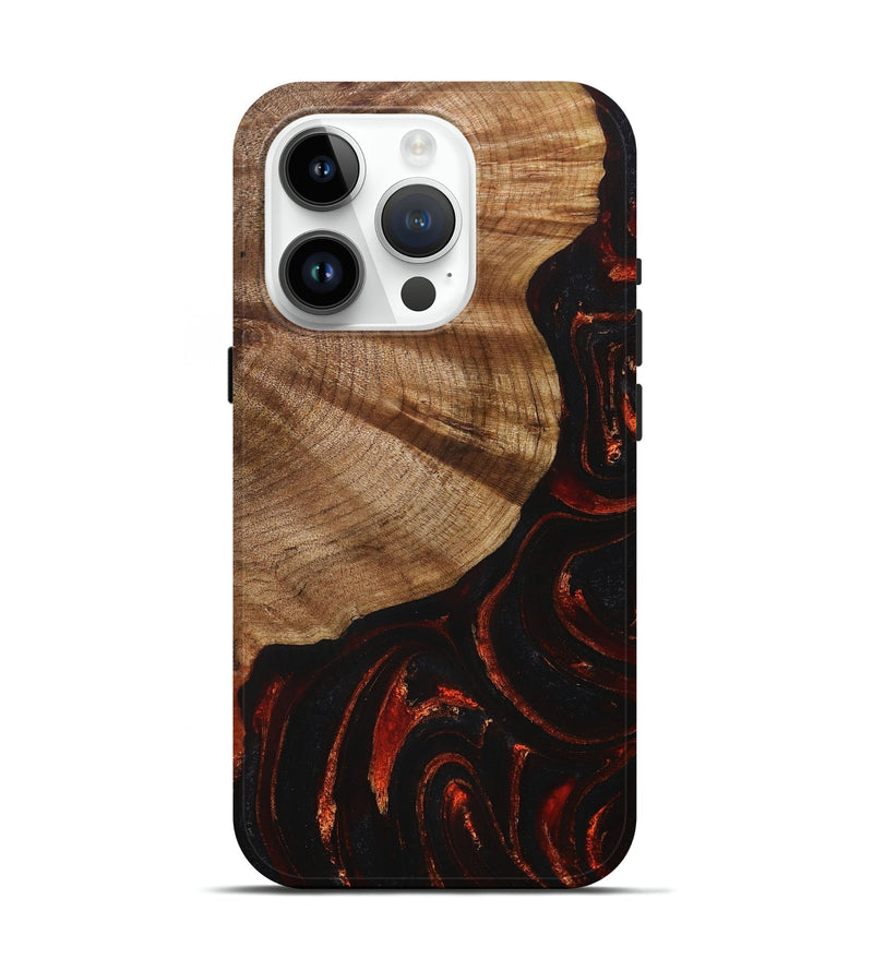 iPhone 15 Pro Wood+Resin Live Edge Phone Case - Colin (Red, 715851)