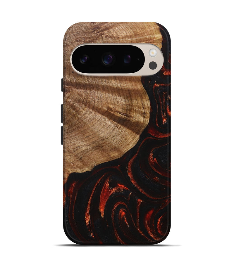 Pixel 9 Pro Wood+Resin Live Edge Phone Case - Colin (Red, 715851)