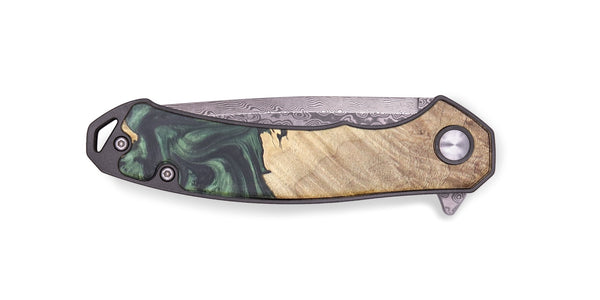 EDC Wood+Resin Pocket Knife - Malik (Green, 715858)