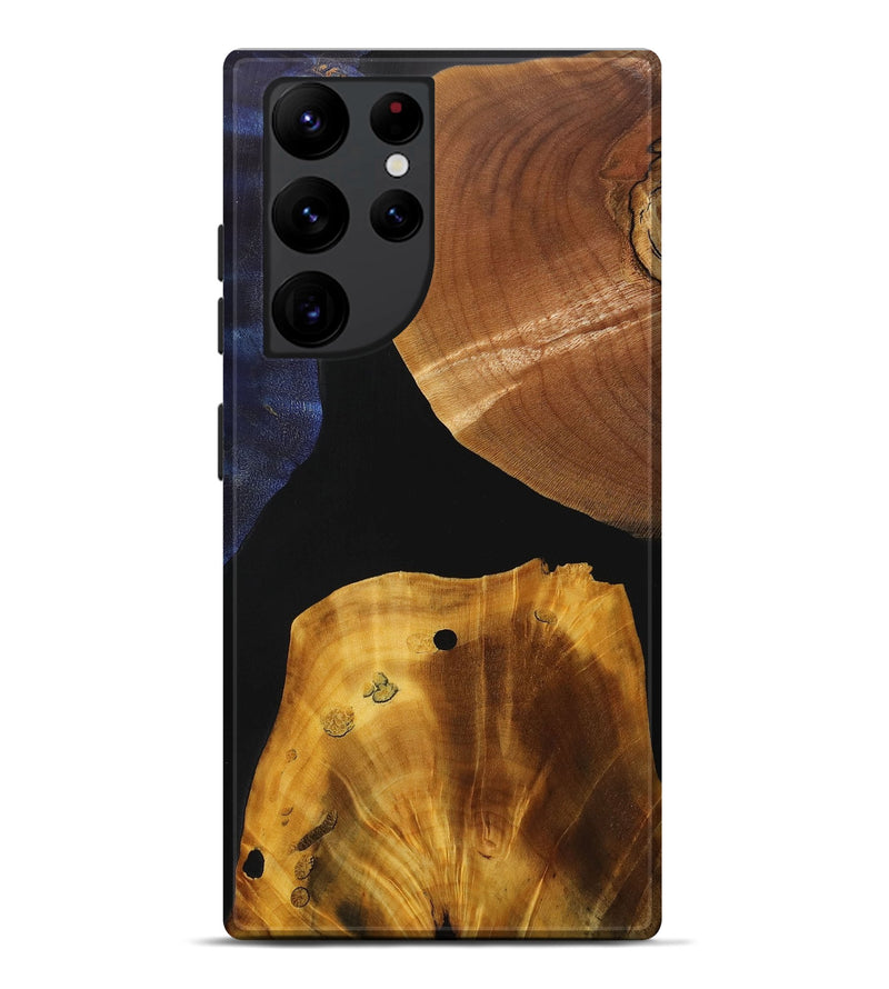 Galaxy S22 Ultra Wood+Resin Live Edge Phone Case - Kairo (Pure Black, 715919)