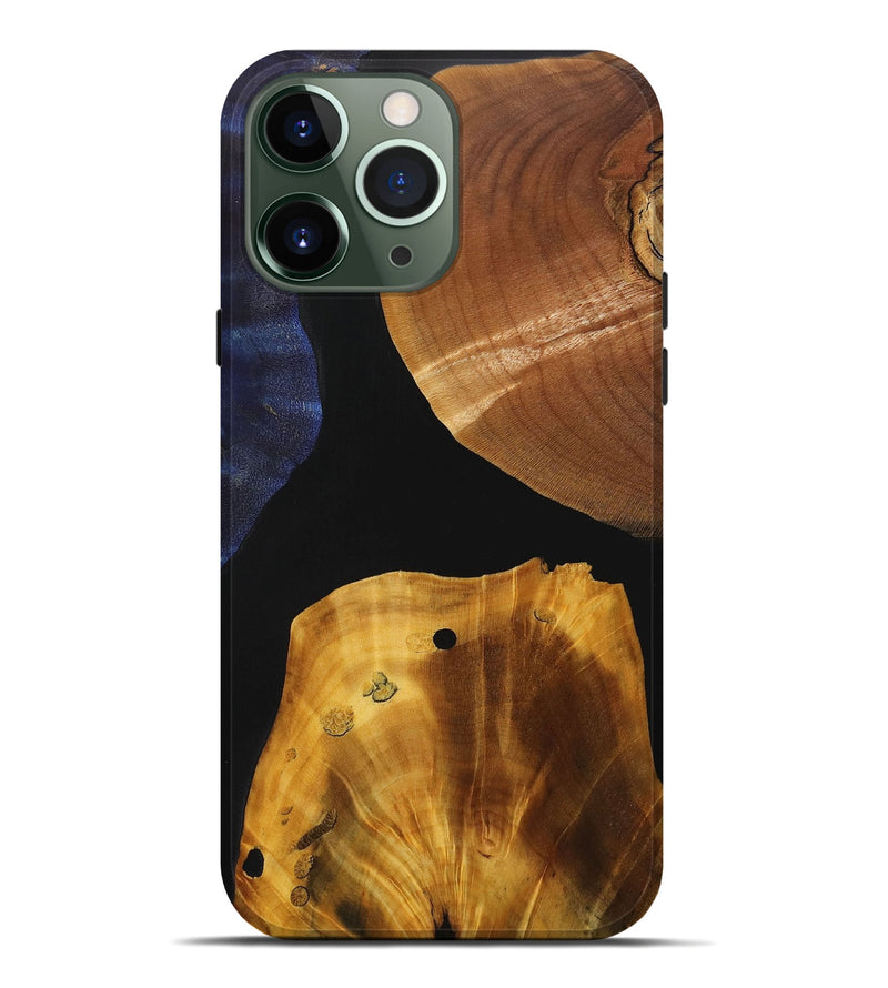 iPhone 13 Pro Max Wood+Resin Live Edge Phone Case - Kairo (Pure Black, 715919)