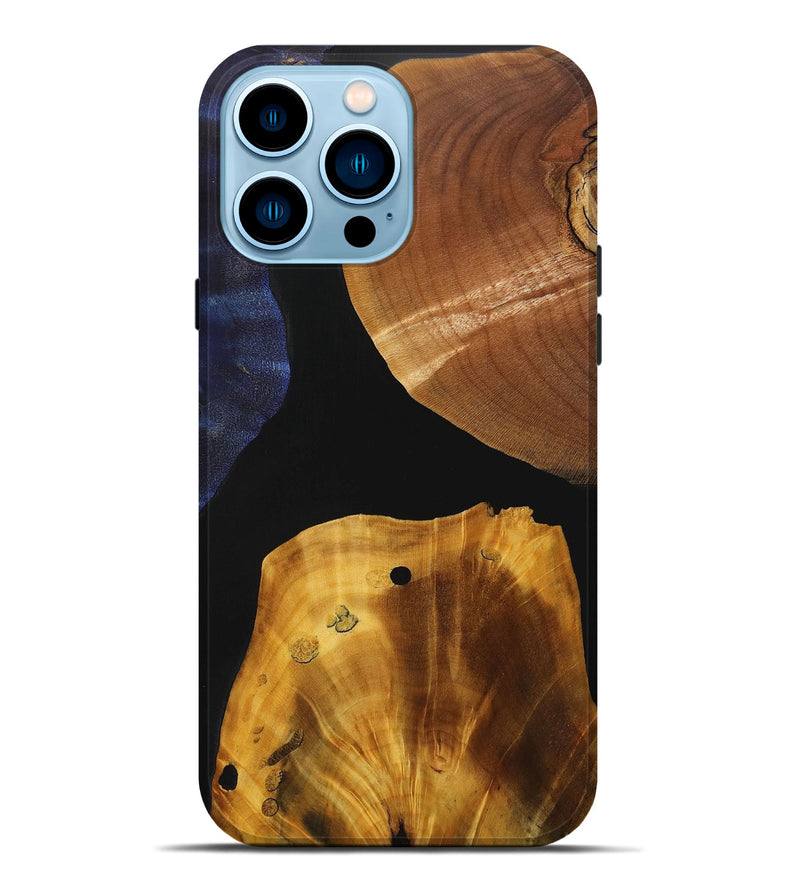 iPhone 14 Pro Max Wood+Resin Live Edge Phone Case - Kairo (Pure Black, 715919)