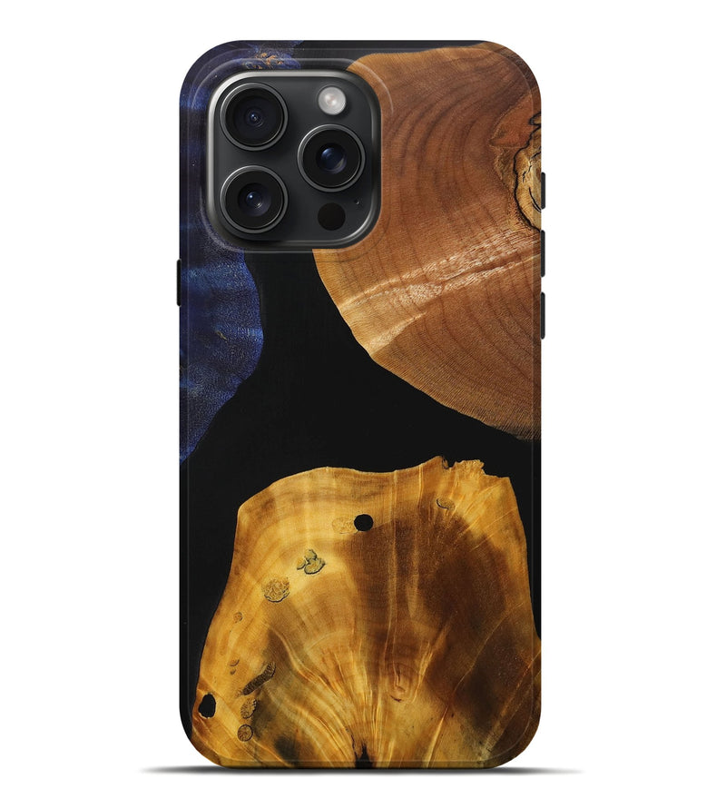 iPhone 16 Pro Max Wood+Resin Live Edge Phone Case - Kairo (Pure Black, 715919)