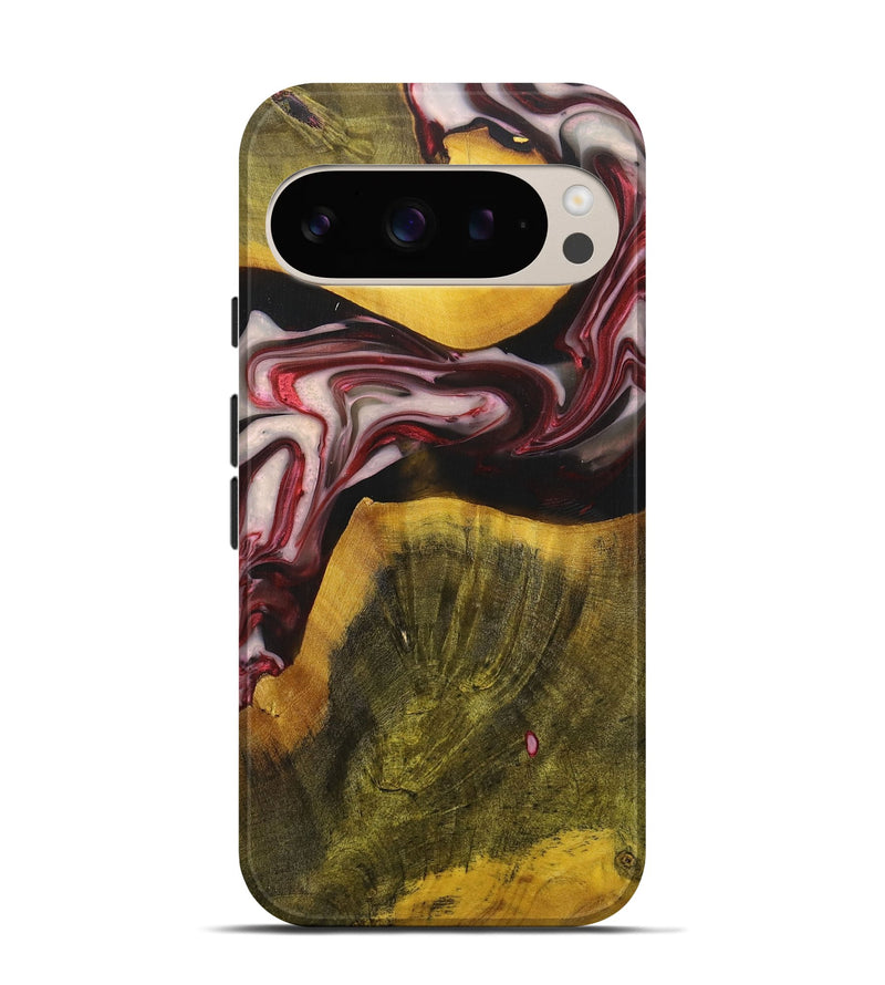 Pixel 9 Pro Wood+Resin Live Edge Phone Case - Ronnie (Red, 715922)