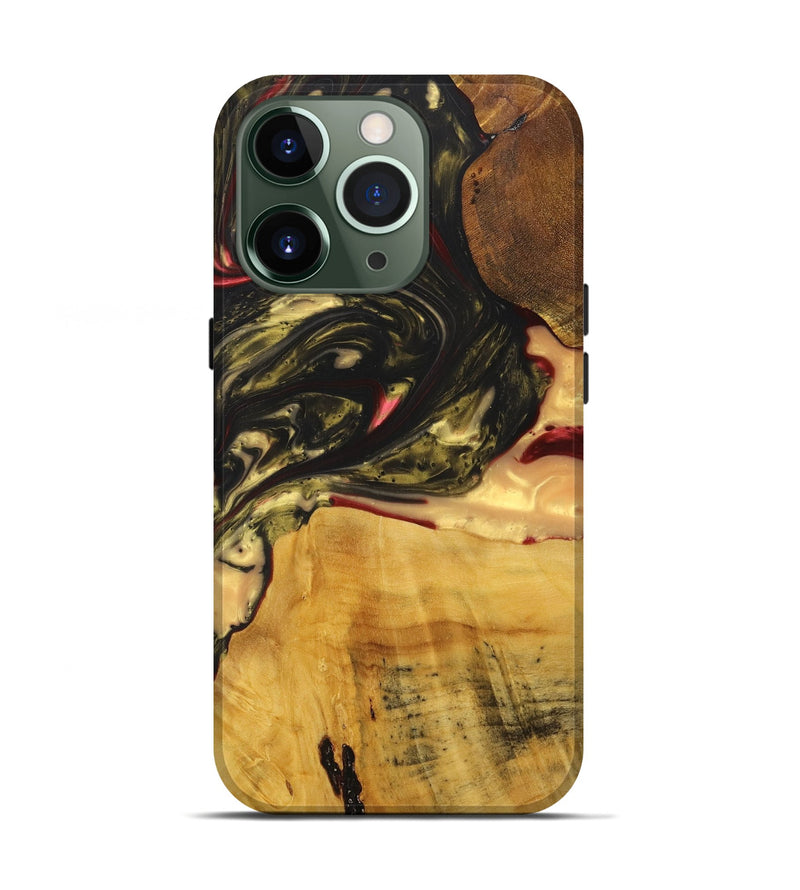 iPhone 13 Pro Wood+Resin Live Edge Phone Case - Chloe (Red, 715924)