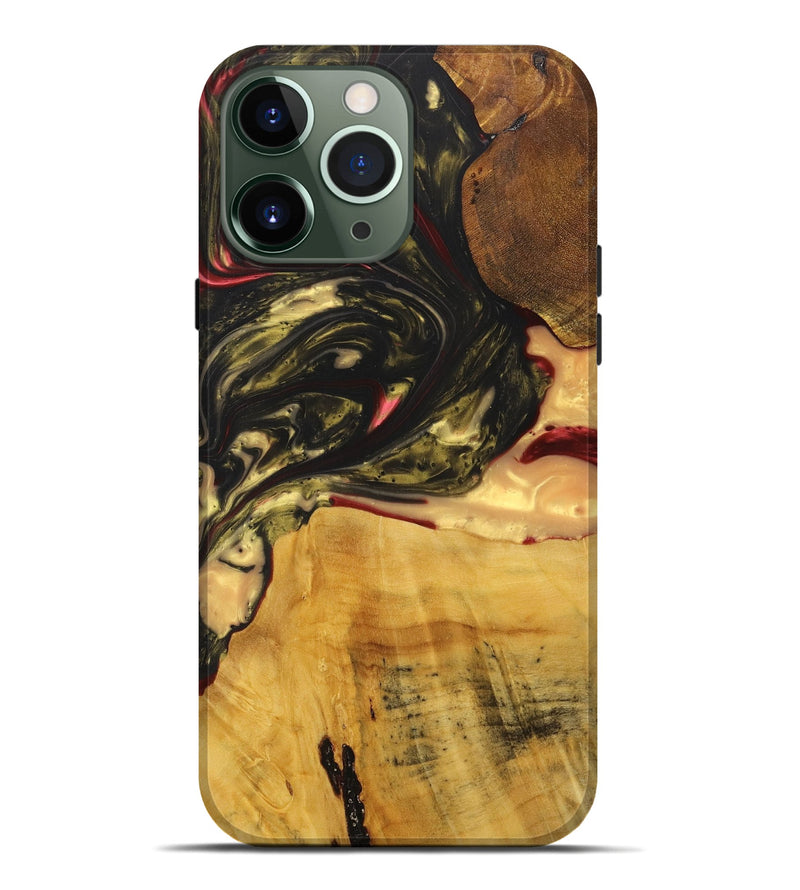 iPhone 13 Pro Max Wood+Resin Live Edge Phone Case - Chloe (Red, 715924)