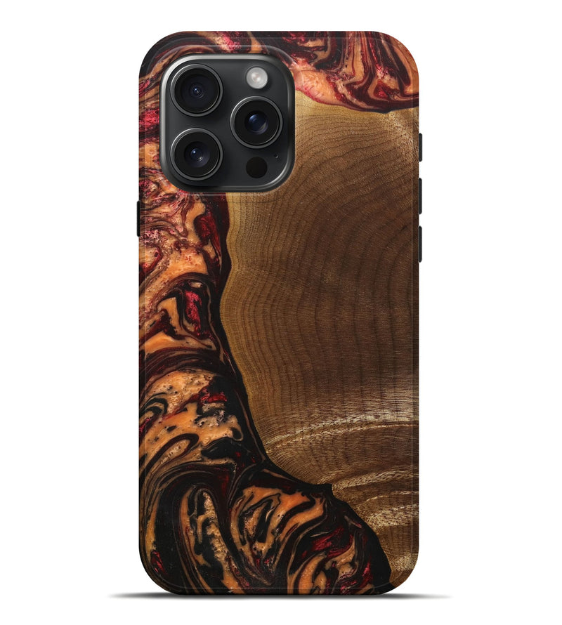 iPhone 16 Pro Max Wood+Resin Live Edge Phone Case - Palmer (Red, 715925)