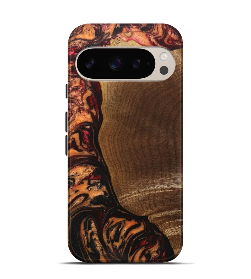 Pixel 9 Pro Wood+Resin Live Edge Phone Case - Palmer (Red, 715925)