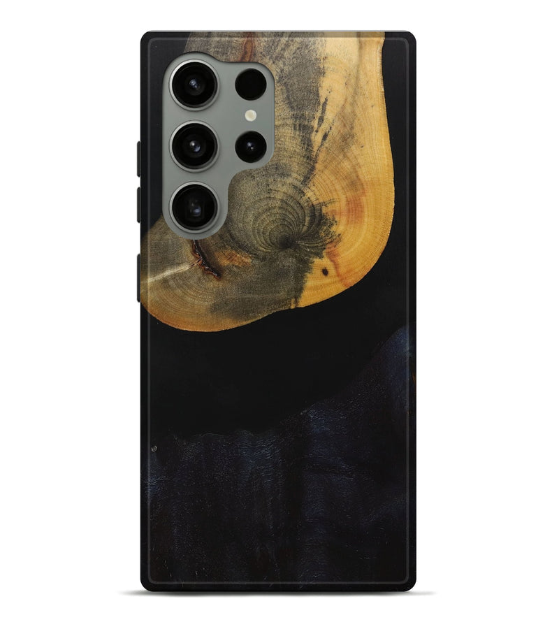 Galaxy S24 Ultra Wood+Resin Live Edge Phone Case - Millie (Pure Black, 715927)