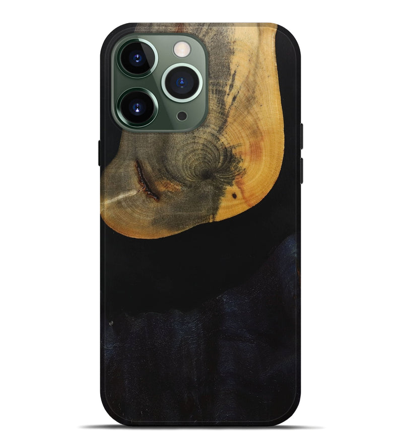 iPhone 13 Pro Max Wood+Resin Live Edge Phone Case - Millie (Pure Black, 715927)