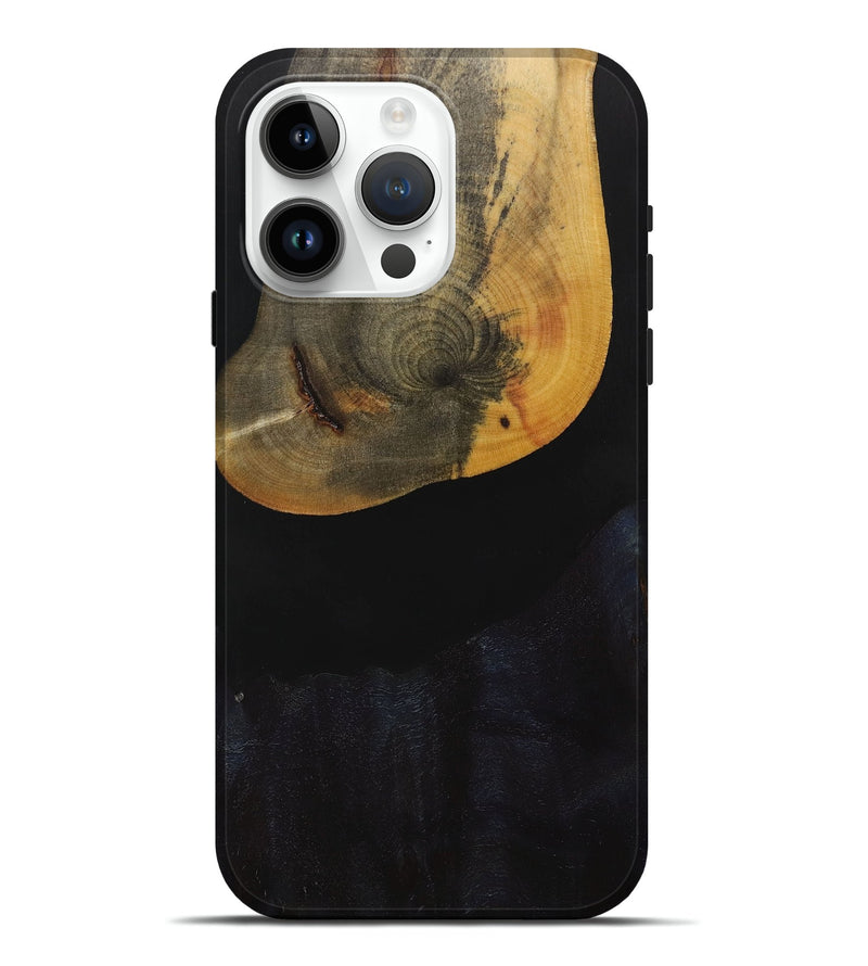 iPhone 15 Pro Max Wood+Resin Live Edge Phone Case - Millie (Pure Black, 715927)