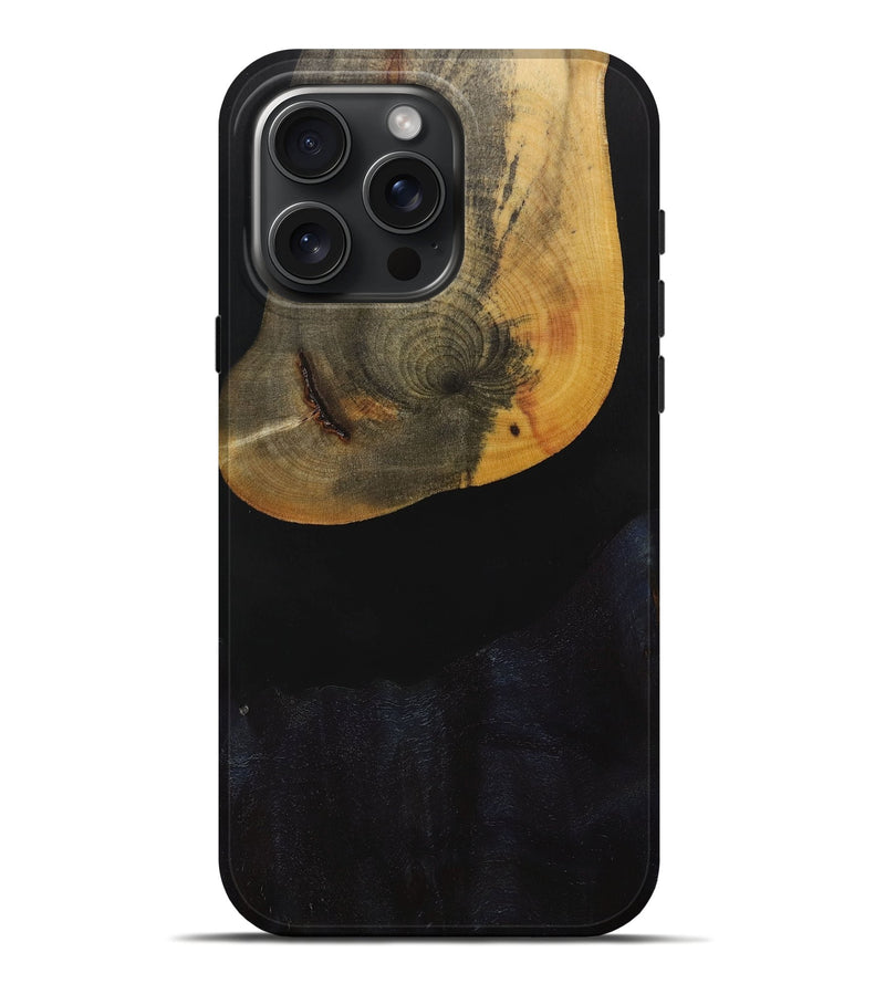 iPhone 16 Pro Max Wood+Resin Live Edge Phone Case - Millie (Pure Black, 715927)