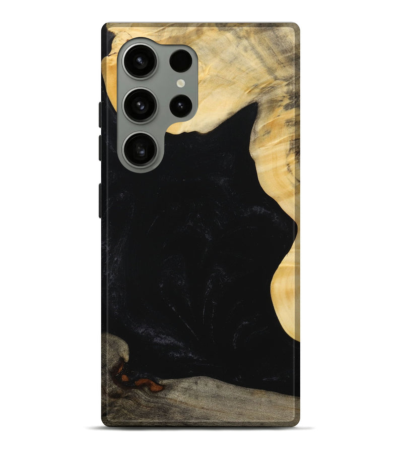 Galaxy S24 Ultra Wood+Resin Live Edge Phone Case - Talan (Pure Black, 715929)