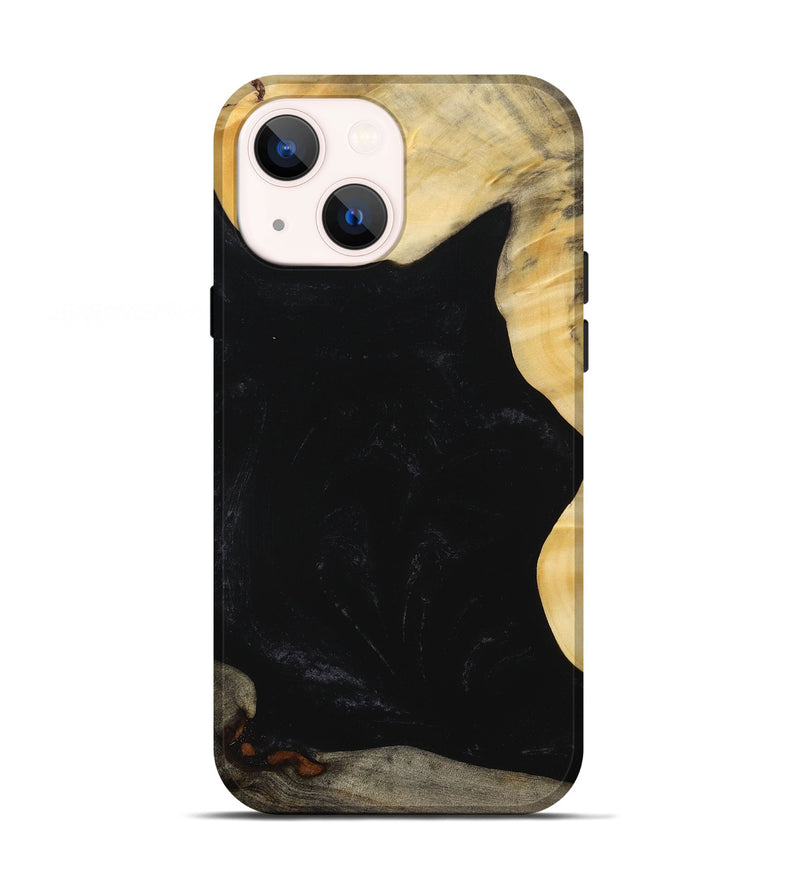 iPhone 13 Wood+Resin Live Edge Phone Case - Talan (Pure Black, 715929)