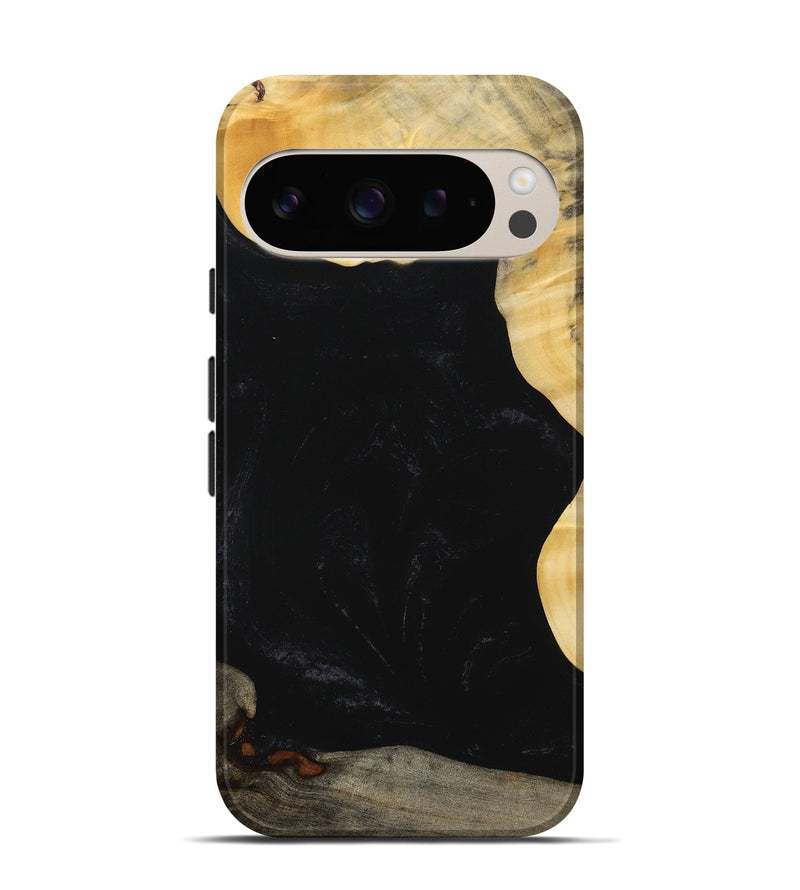 Pixel 9 Wood+Resin Live Edge Phone Case - Talan (Pure Black, 715929)