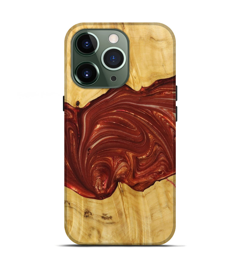 iPhone 13 Pro Wood+Resin Live Edge Phone Case - Perry (Red, 715930)