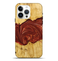 iPhone 15 Pro Max Wood+Resin Live Edge Phone Case - Perry (Red, 715930)