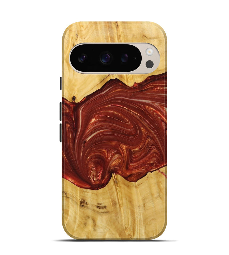 Pixel 9 Pro Wood+Resin Live Edge Phone Case - Perry (Red, 715930)