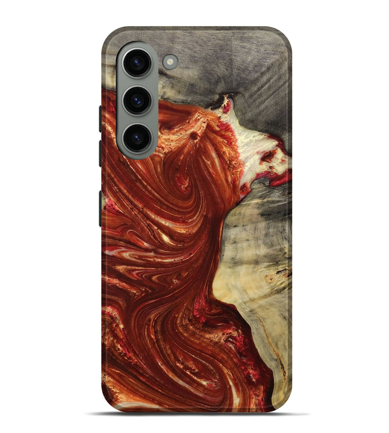 Galaxy S23 Plus Wood+Resin Live Edge Phone Case - Laurel (Red, 715931)