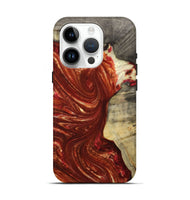 iPhone 15 Pro Wood+Resin Live Edge Phone Case - Laurel (Red, 715931)