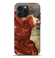 iPhone 16 Pro Max Wood+Resin Live Edge Phone Case - Laurel (Red, 715931)