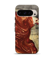 Pixel 9 Pro Wood+Resin Live Edge Phone Case - Laurel (Red, 715931)