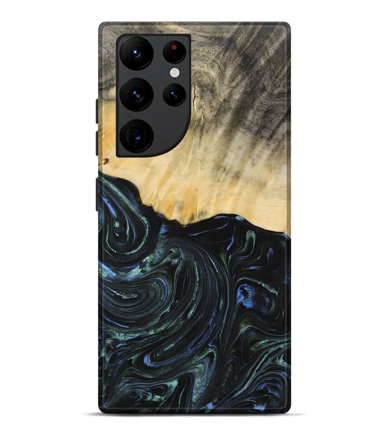 Galaxy S22 Ultra Wood+Resin Live Edge Phone Case - Brendon (Blue, 715934)