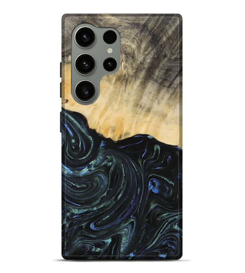 Galaxy S24 Ultra Wood+Resin Live Edge Phone Case - Brendon (Blue, 715934)