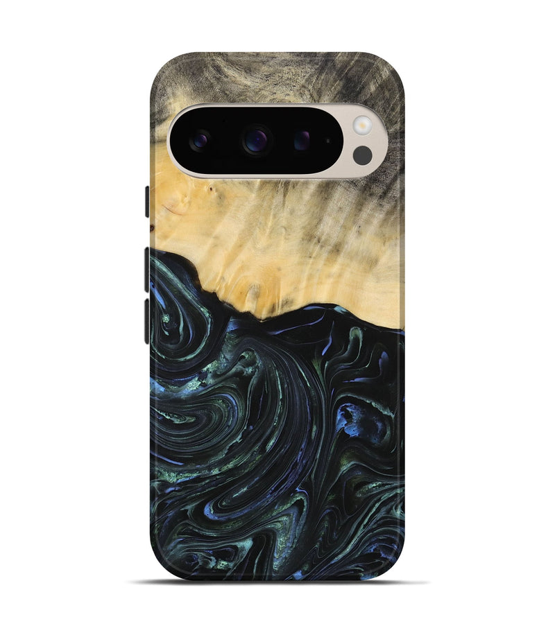 Pixel 9 Wood+Resin Live Edge Phone Case - Brendon (Blue, 715934)