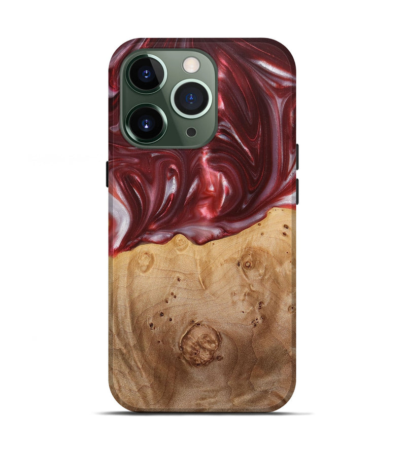 iPhone 13 Pro Wood+Resin Live Edge Phone Case - Ezra (Red, 715935)