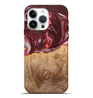 iPhone 15 Pro Max Wood+Resin Live Edge Phone Case - Ezra (Red, 715935)