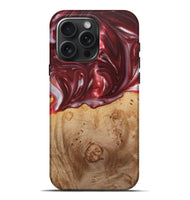 iPhone 16 Pro Max Wood+Resin Live Edge Phone Case - Ezra (Red, 715935)