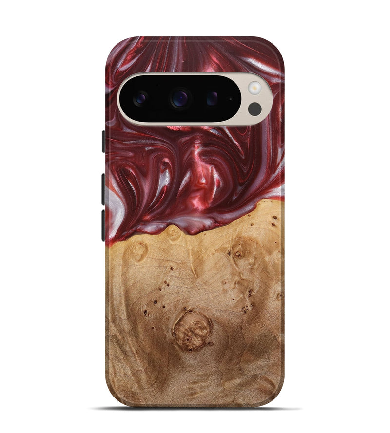 Pixel 9 Pro Wood+Resin Live Edge Phone Case - Ezra (Red, 715935)