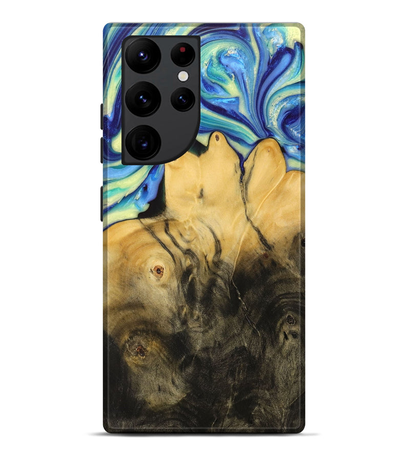 Galaxy S22 Ultra Wood+Resin Live Edge Phone Case - Atticus (Blue, 715937)