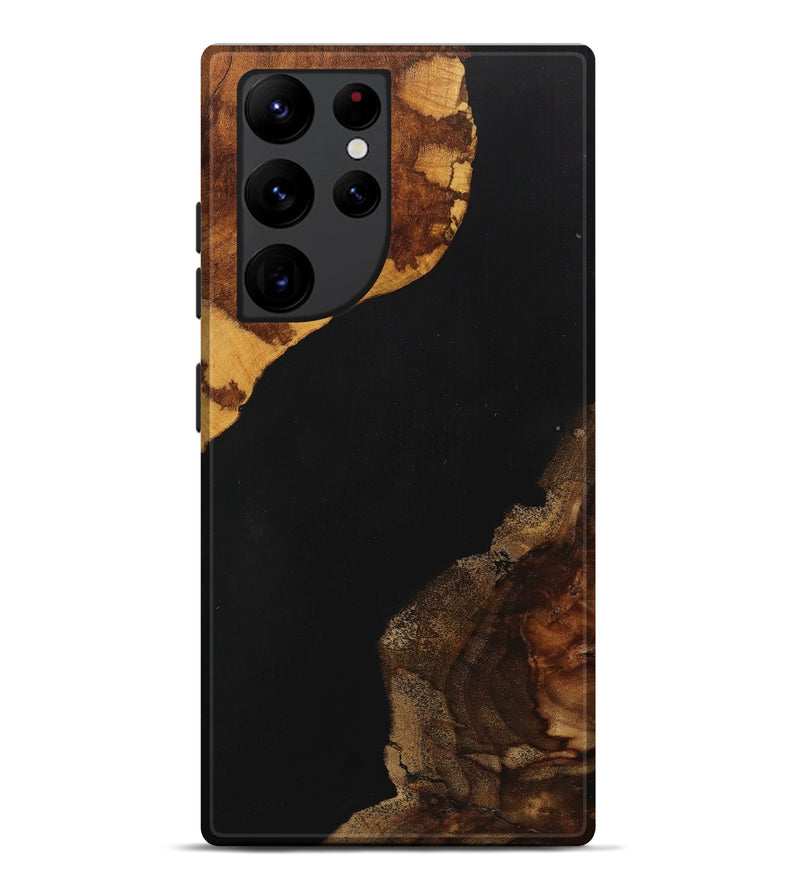 Galaxy S22 Ultra Wood+Resin Live Edge Phone Case - Graham (Pure Black, 715938)