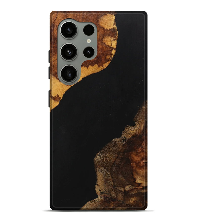 Galaxy S24 Ultra Wood+Resin Live Edge Phone Case - Graham (Pure Black, 715938)