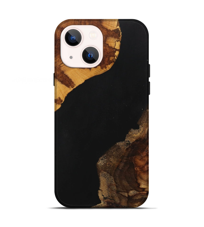 iPhone 13 Wood+Resin Live Edge Phone Case - Graham (Pure Black, 715938)