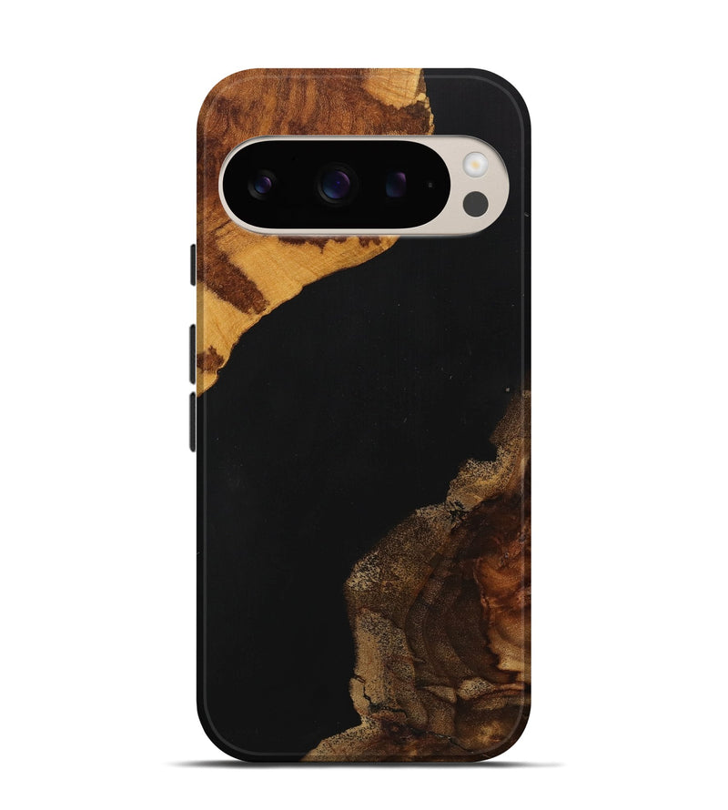 Pixel 9 Wood+Resin Live Edge Phone Case - Graham (Pure Black, 715938)