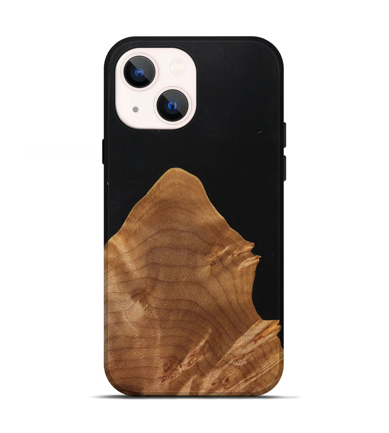 iPhone 13 Wood+Resin Live Edge Phone Case - Gianna (Pure Black, 715941)