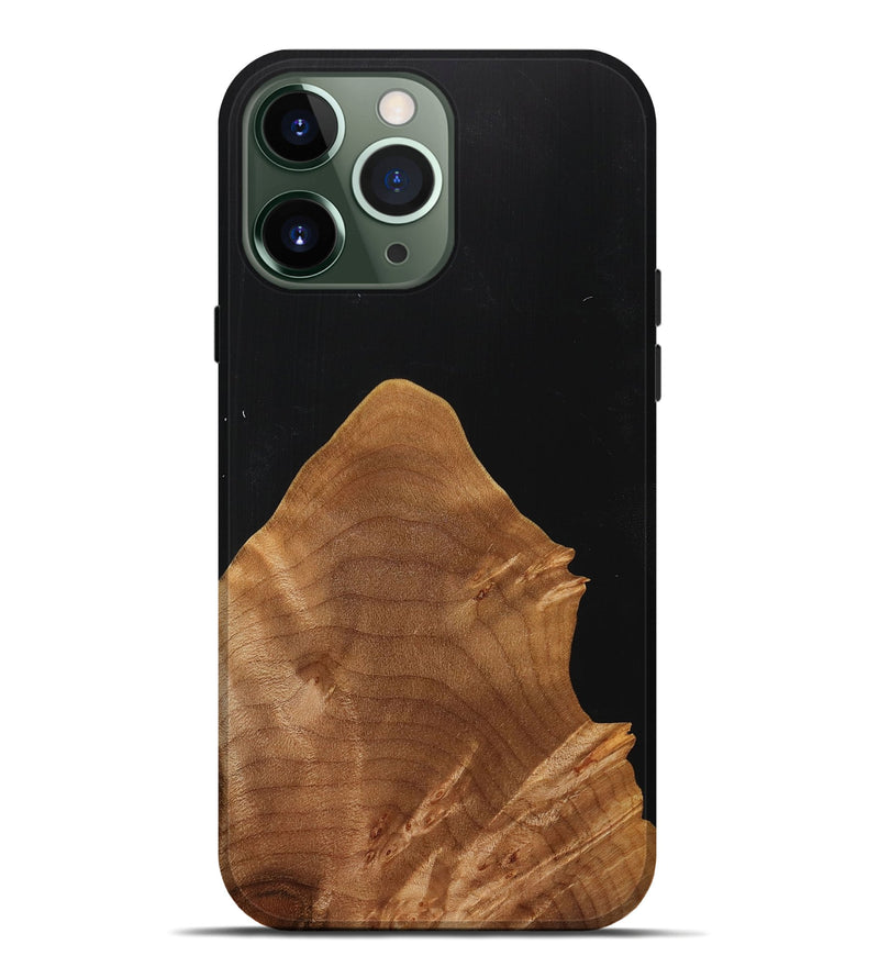 iPhone 13 Pro Max Wood+Resin Live Edge Phone Case - Gianna (Pure Black, 715941)