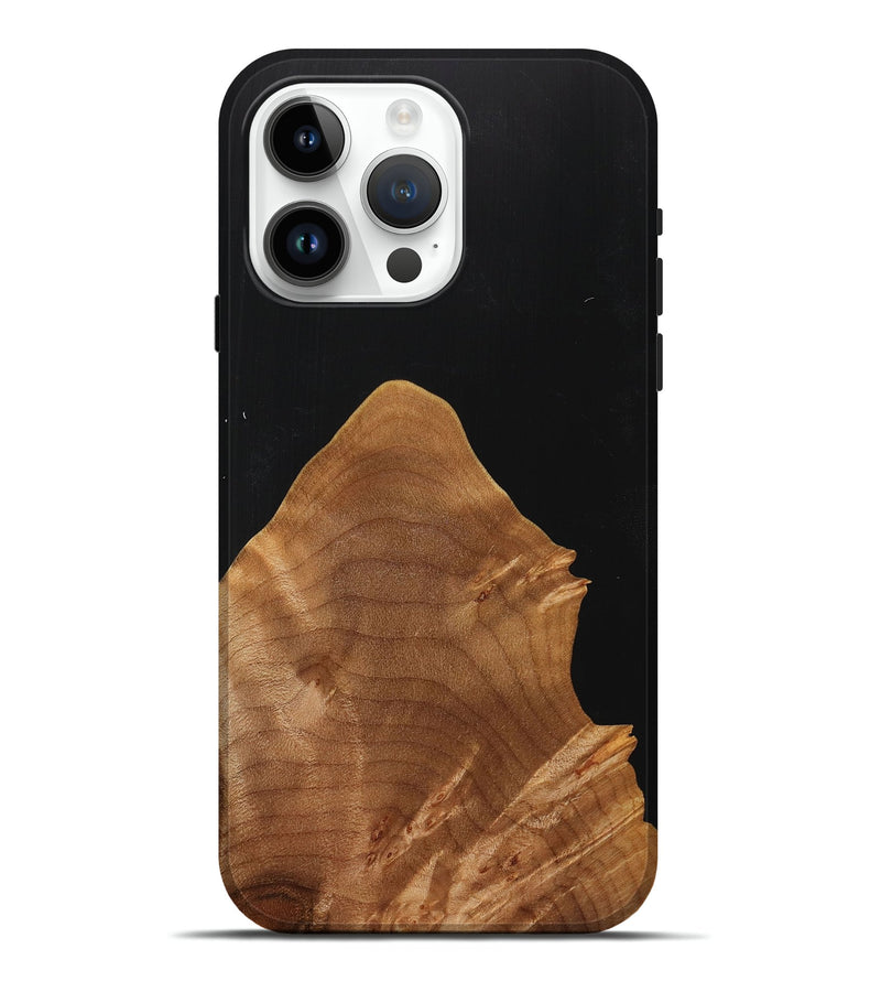 iPhone 15 Pro Max Wood+Resin Live Edge Phone Case - Gianna (Pure Black, 715941)