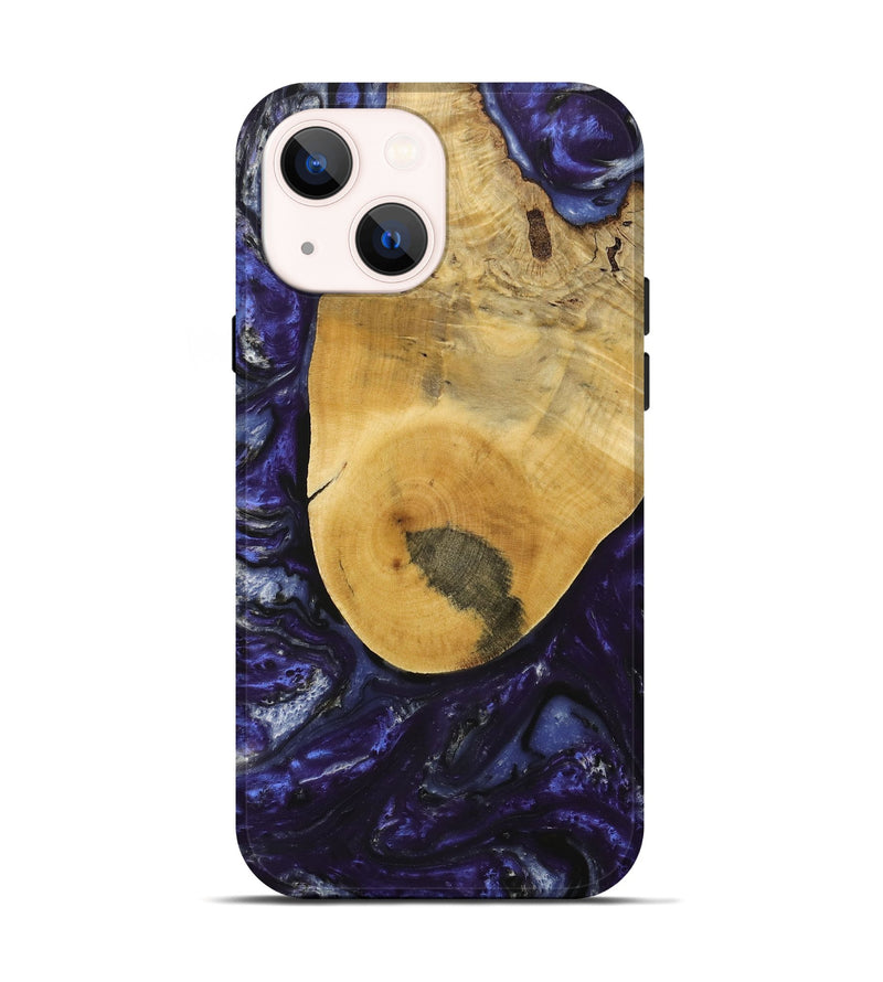 iPhone 14 Wood+Resin Live Edge Phone Case - Asia (Purple, 715944)