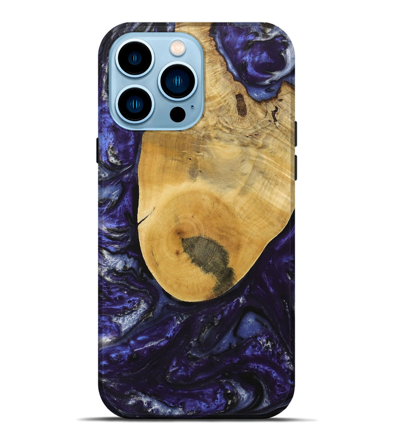 iPhone 14 Pro Max Wood+Resin Live Edge Phone Case - Asia (Purple, 715944)